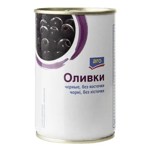 Оливки Aro черные без косточки 300 г