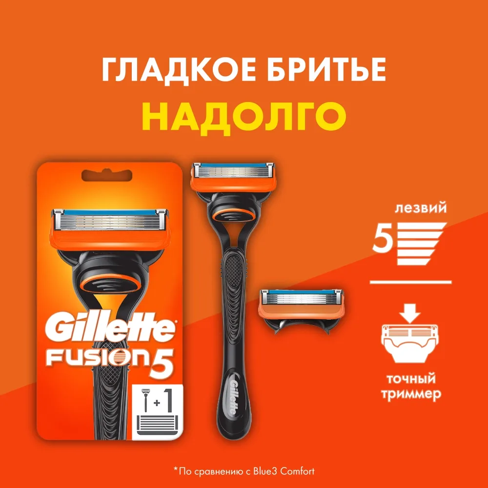 Бритвенный станок со сменными кассетами Gillette Fusion 5 5 лезвий