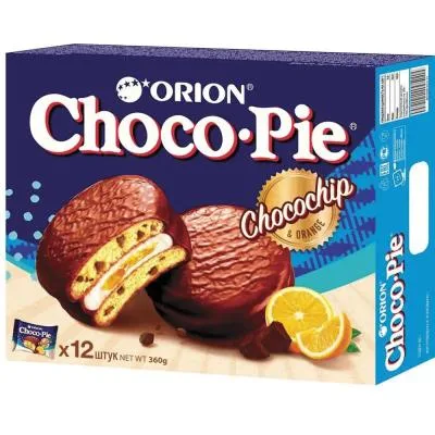 Печенье Choco Pie ChocoChip c апельсиновым джемом и шоколадной крошкой 360 г