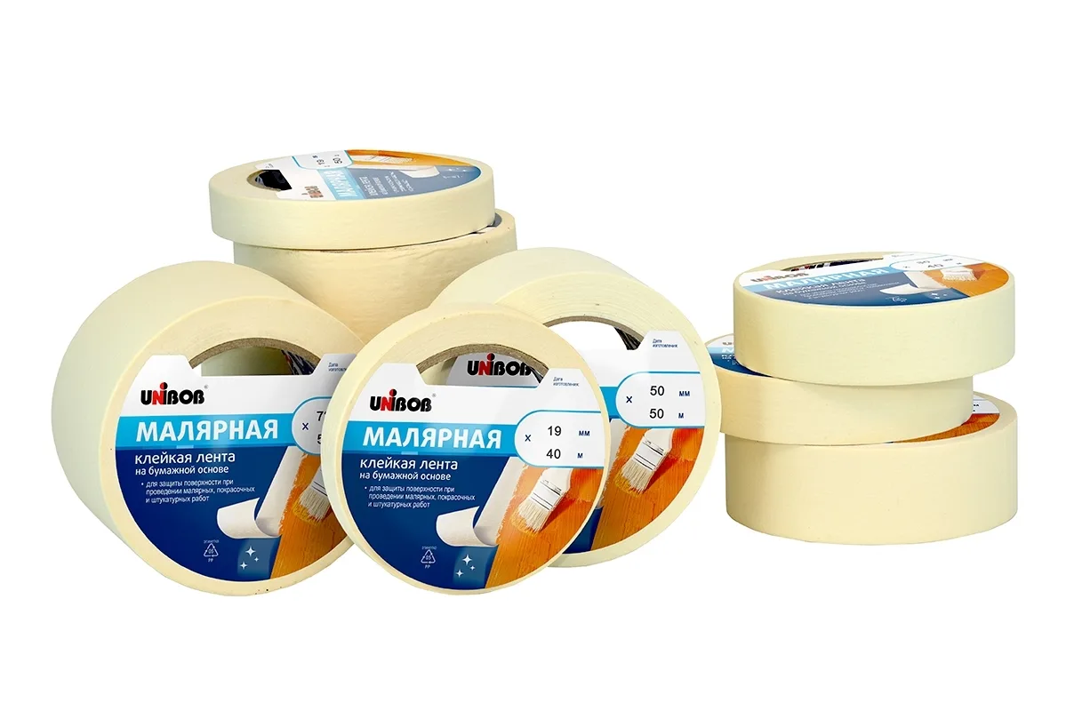 Лента Unibob клейкая малярная 38 мм х 50 м