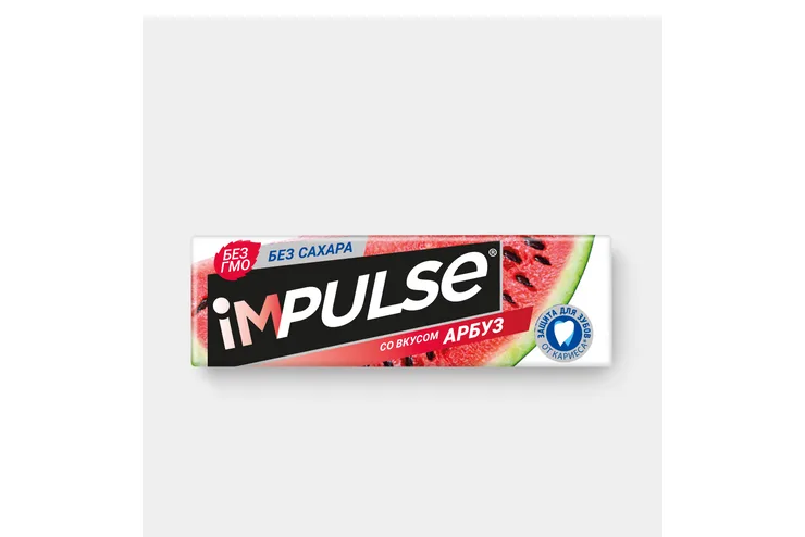 «Impulse», жевательная резинка со вкусом «Арбуз», без сахара, 14 г
