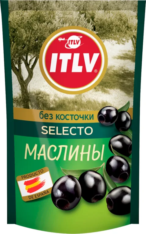 Маслины ITLV черные без косточки, 170 г