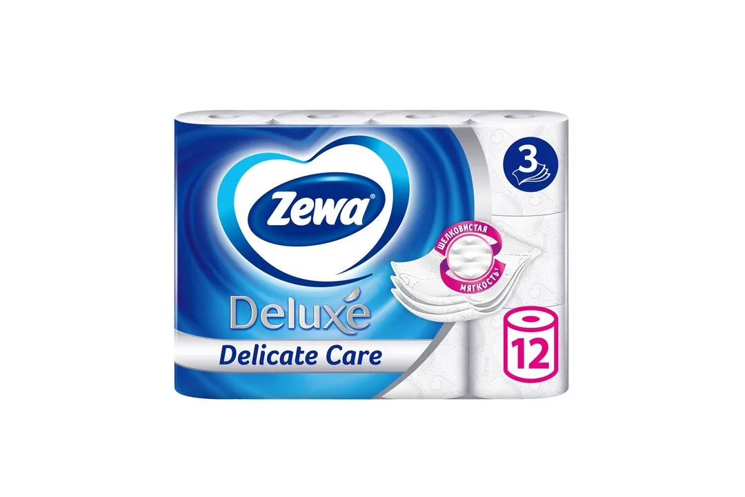Туалетная бумага Zewa Deluxe Белая 3-слойная 12 шт