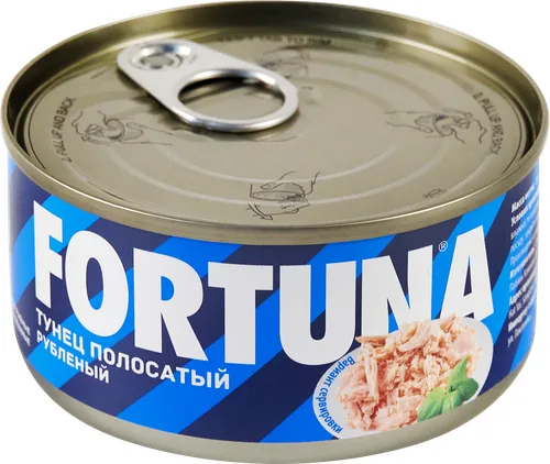 Тунец Fortuna рубленый кусочки в собственном соку 185 г