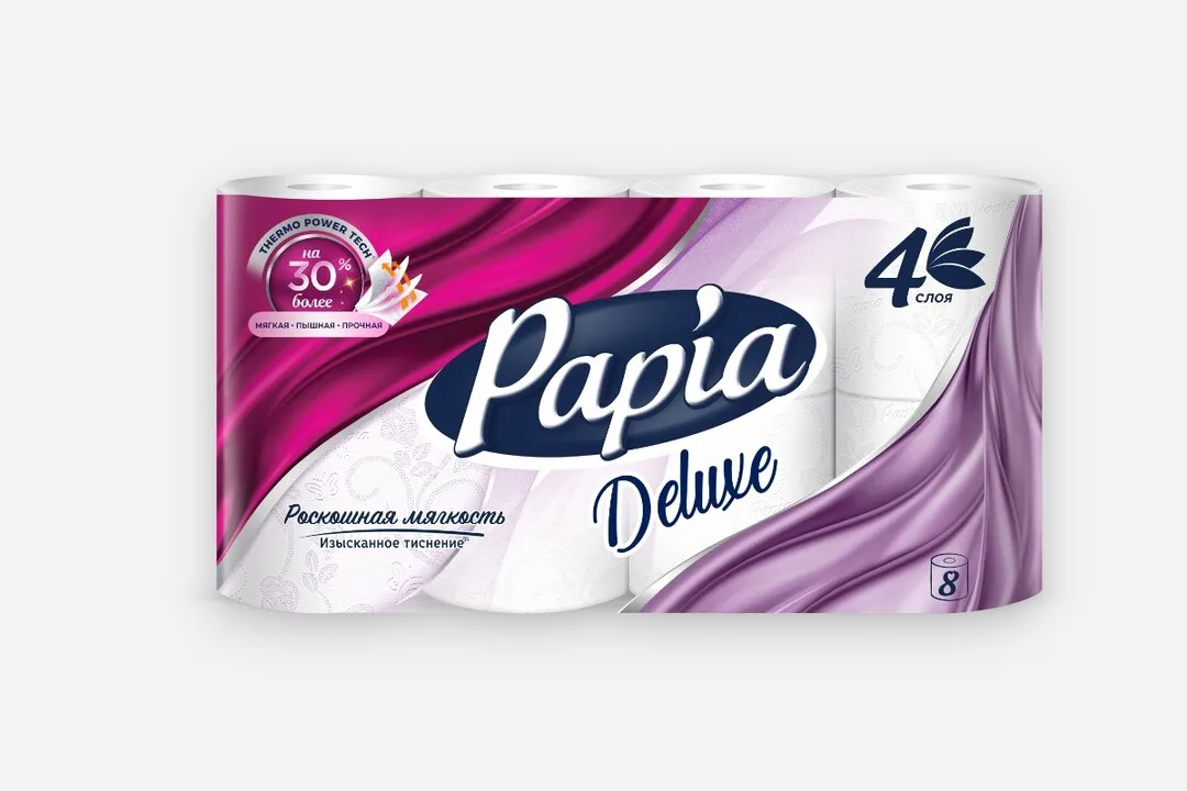 Туалетная бумага Papia Deluxe 8 шт