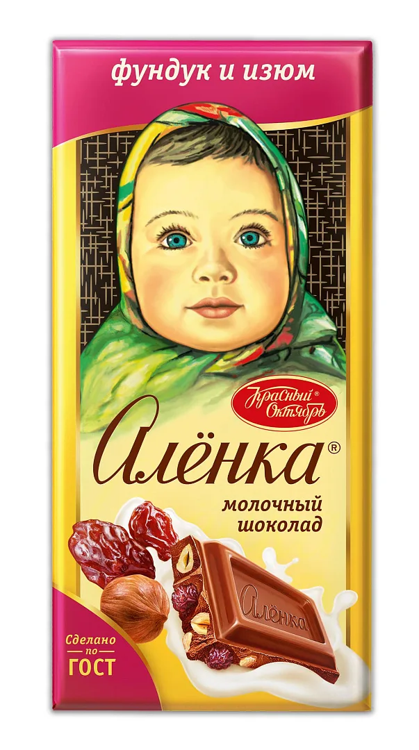 Шок-д Кр Окт 75гр Аленка Фундук/Изюм