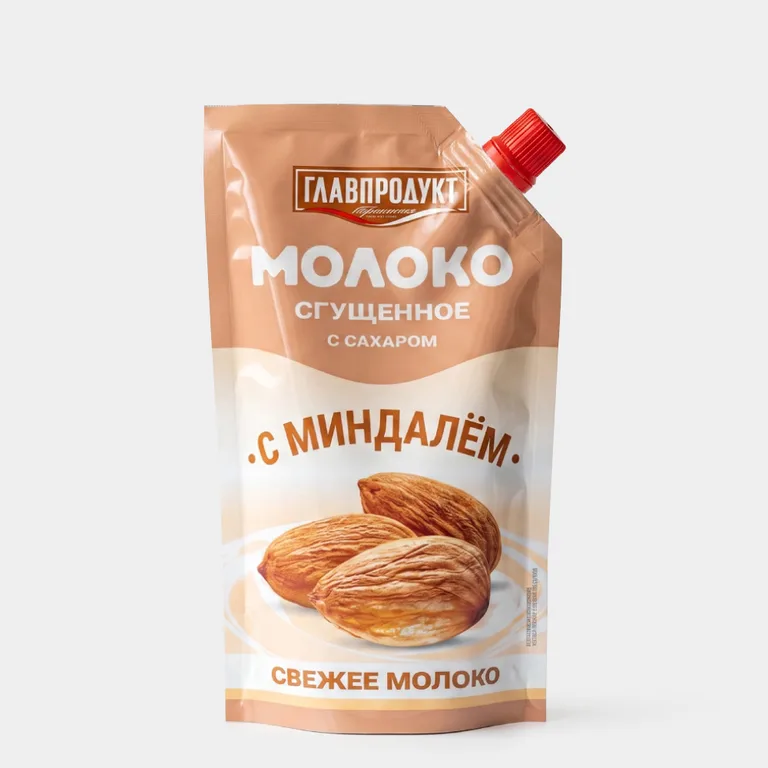 «Главпродукт», молоко сгущенное с миндалём, 270 г