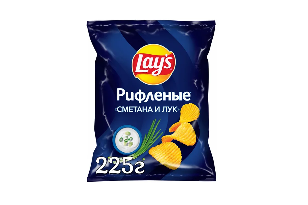 Чипсы картофельные Lay's рифленые Сметана-Лук 225 г