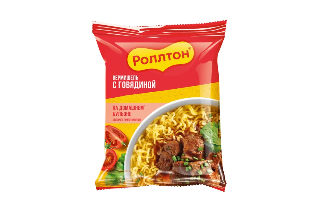 Вермишель б/п Роллтон говядина 60гр