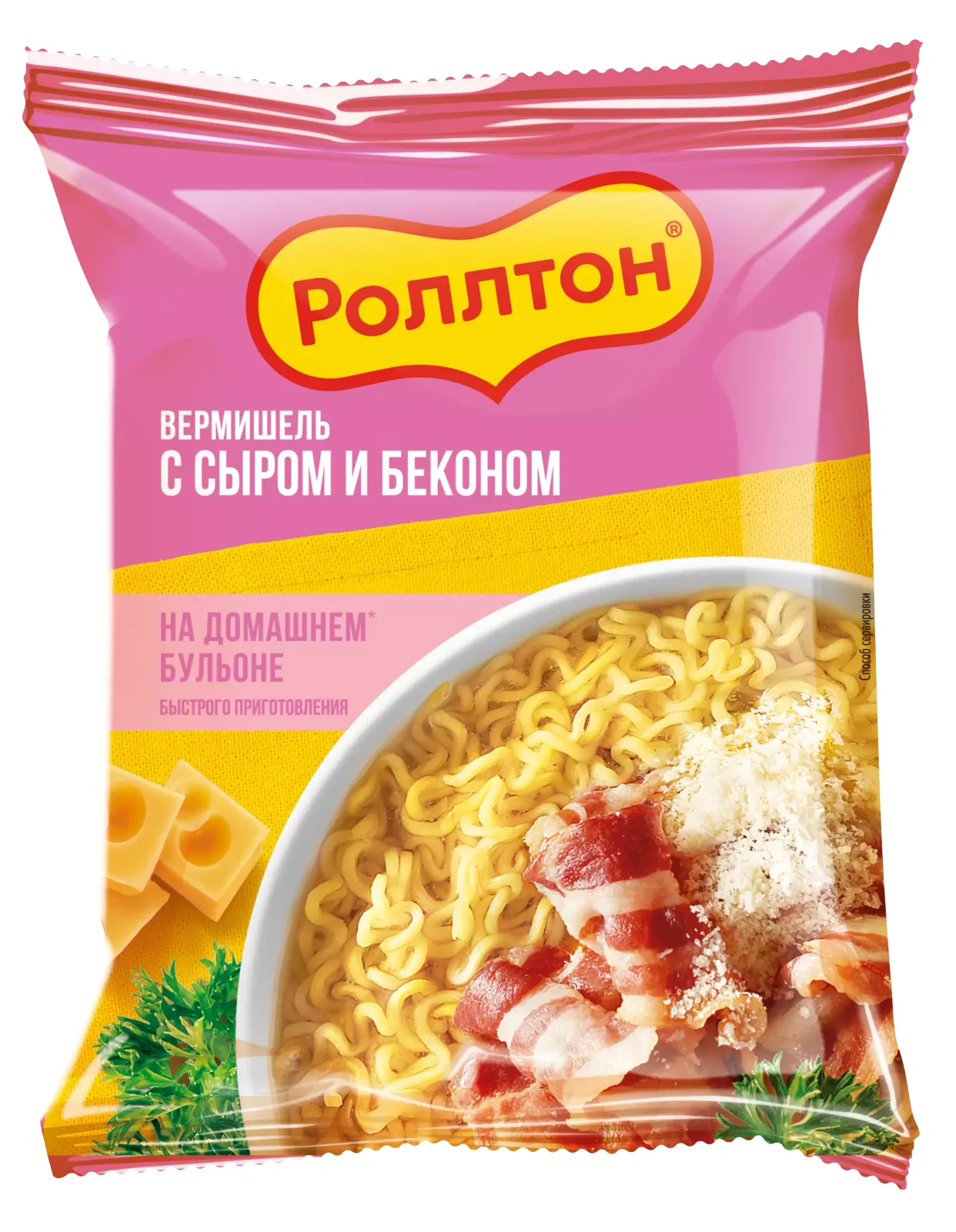 Вермишель б/п Роллтон сыр/бекон 60гр
