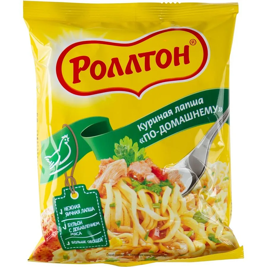 Лапша Роллтон По-домашнему с курицей 85 г
