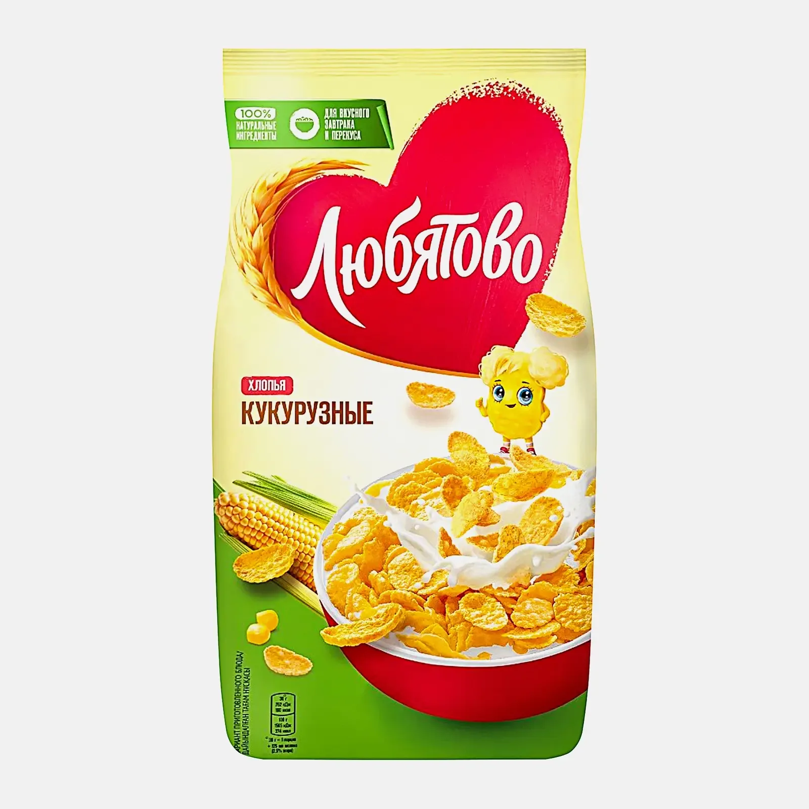 Сухой завтрак хлопья Любятово кукурузные 300 г