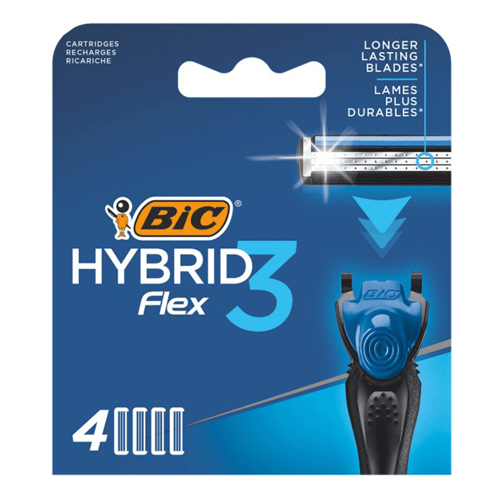 Кассеты для бритвенного станка Bic Flex 3 Hybrid 3 лезвия 4 шт