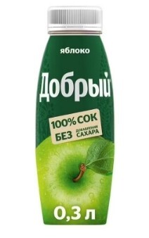 Сок Добрый яблочный восстановленный 300 мл